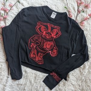 VS PINK Wisconsin Badgers Crop Tee